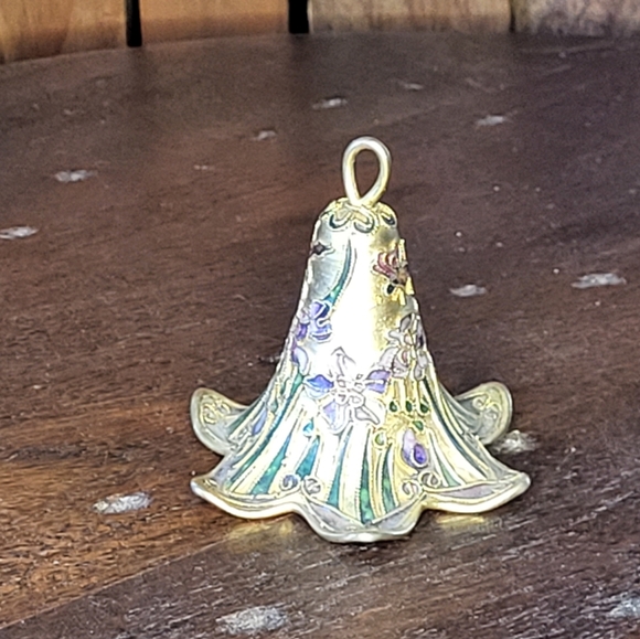 Floral Enamel Bell Ornament - Picture 10 of 15